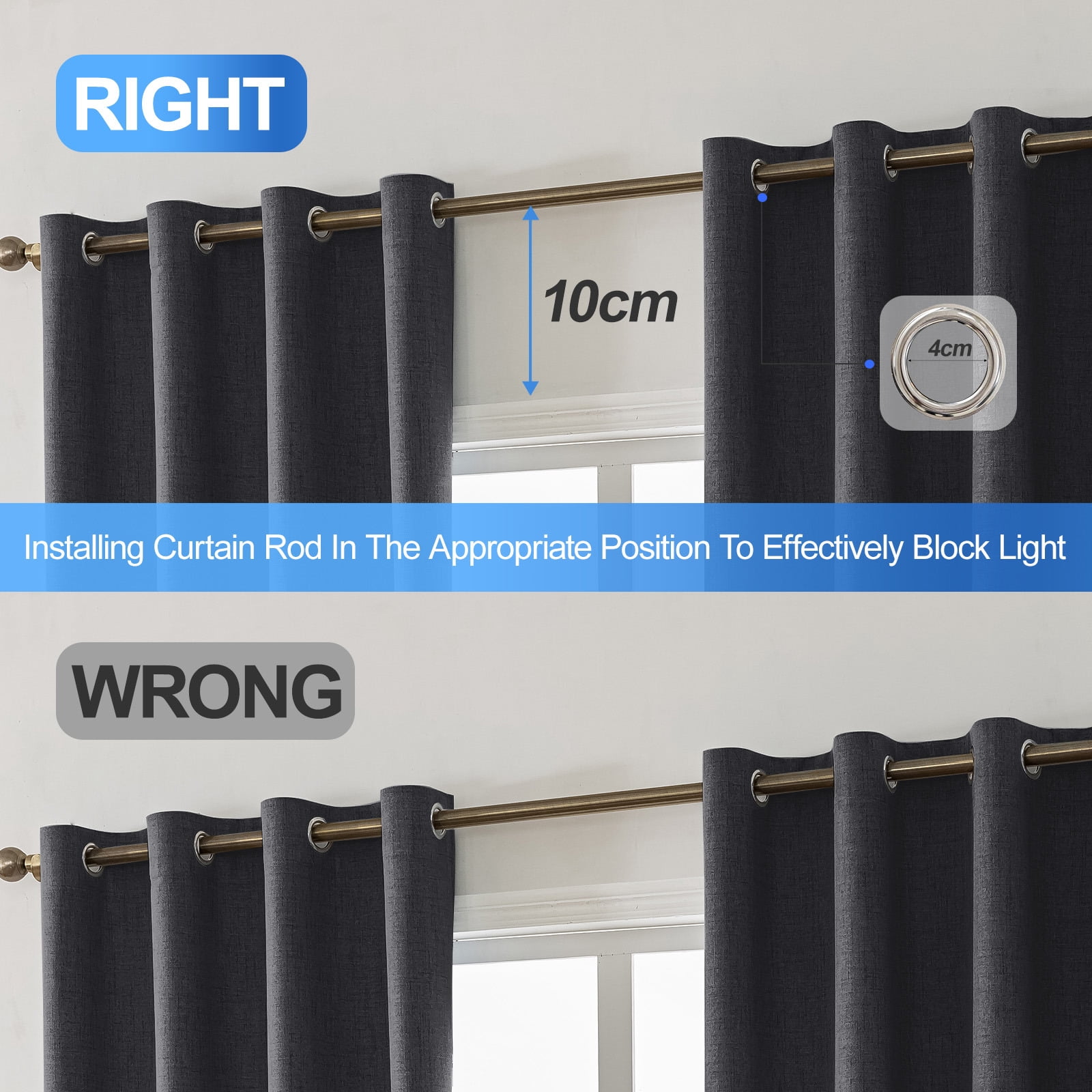 JIATER Blackout Curtains Set of 2 Panels for Bedroom Living Room 42 x 63 inch,Thermal Insulated Room Darkening Blackout Curtains with Grommet,Gray