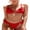 Red, variant on Attraco Women's Ruffles Two Piece Bikini Set Halter Neck Padded Triangle Bikini