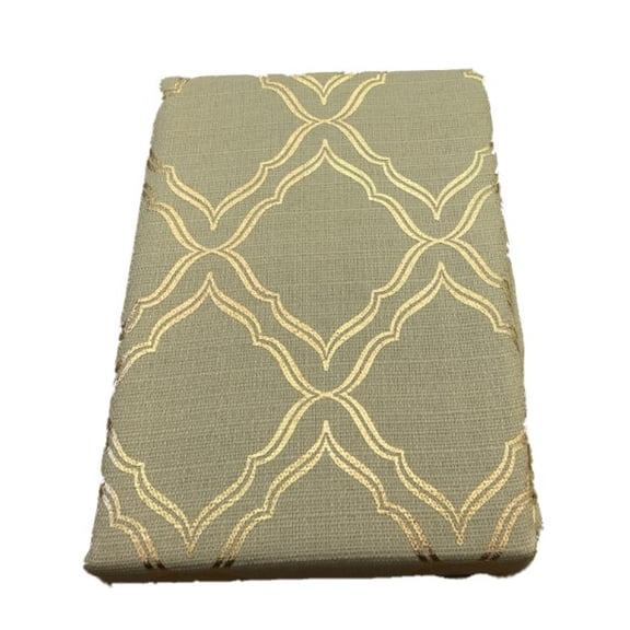 Luna Lattice Golden Scroll Fabric Christmas Shower Curtain Holiday Bath