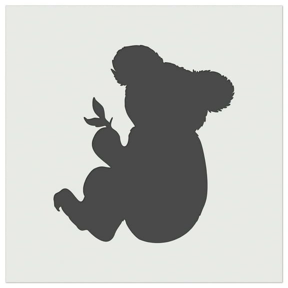 Koala with Leaves Solid DIY Cookie Wall Craft Stencil - 3.5 Inch