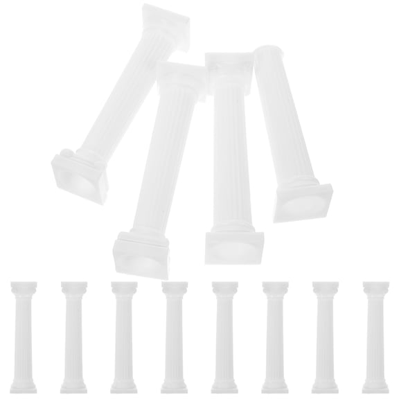 LOLIPPYY 12pcs Roman Column Cake Pillars Plastic Decorations for Wedding, Party, Birthday & Educational Use