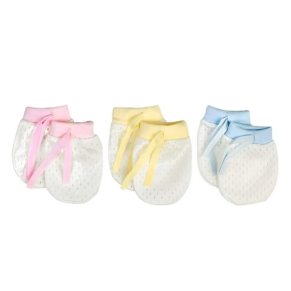 TELOLY 6 Pairs Baby Hand Cover No-Scratch Newborn Toddler Mittens Summer Multicolor Toddler Mittens with Adjustable Drawstring for 4-12 Month Infant Toddler Boy Girl Care