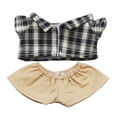 thumbnail image 4 of Mini ropa para muñecas, conjunto de atuendos para muñecas, accesorios adorables para muñecas, regalo para niñas, ropa para vestir muñecas de juguete rejilla negra y caqui, 4 of 8