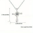 thumbnail image 5 of A Stylish Punk Cross Pendant Necklace, Set With Exquisite Zirconia On Copper Plated With 925 Silver Jewelry Gift,【silvery】, 5 of 6