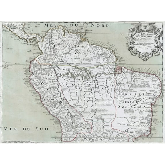 1745 Map Of Northern South American Continent History (24 x 18)