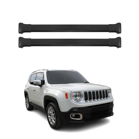 Roof Rack Cross Bars Luggage Carrier for Jeep Renegade 2015-2023 Black 2Pcs