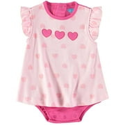 Bon Bebe Girls 0-9 Months Printed Flutter Sleeve Sunsuit (Pink 6/9 Months)