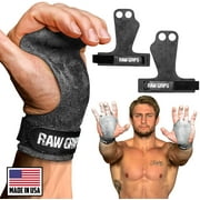 JerkFit RAW Grips 2 Finger Leather Hand Grips for Gymnastics & Cross Training - Full Palm Protection 4 WODs, Weightlifting, Calisthenics, Pull ups - Prevents Rips & Blisters