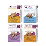 Caru - Classic Stews for Cats - Variety Pack - Healthy Functional Wet Cat Food or Food Topper - Chicken, Turkey, Wild Salmon & Turkey, Chicken & Crab Stews - 5.5oz Cartons - Pack of 4