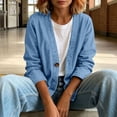 thumbnail image 7 of Dwellite Womens Classic Button Front Breathable Stretch Denim Jacket Relaxed Fit Lightweight Casual Long Sleeve Cardigan Coat Blue XL, 7 of 7