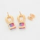 thumbnail image 5 of Aretes Dama Modernos Con Swarovski Rosa Violeta Oro 14K Lam dorado Unitalla, 5 of 7