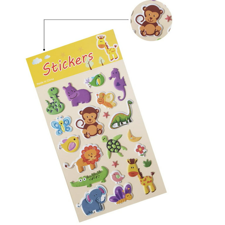 8 Sheets of Kid Stickers PVC 3d Stickers Cartoon Stickers for Kid