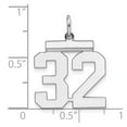 thumbnail image 3 of Sterling Silver Rhodium-plated Medium Polished Number 32 Charm, 3 of 4