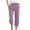 Purple, variant on HAiming Womens Capris Pants High Waist Drawstring Comfy Casual Pant Lightweight Loose Trousers Button Trim with Pocket