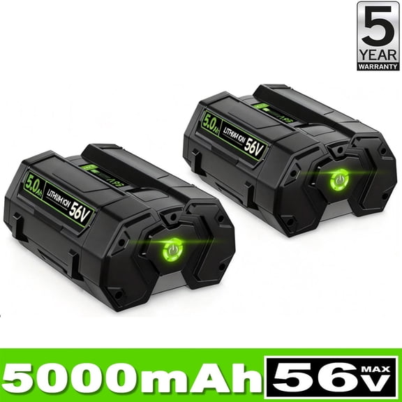 2Packs 56V 5.0Ah Replacement for EGO Battery BA2800T BA2800 BA4200 BA1400 Compatible with Ego 56V Battery Power  Cordless Tools