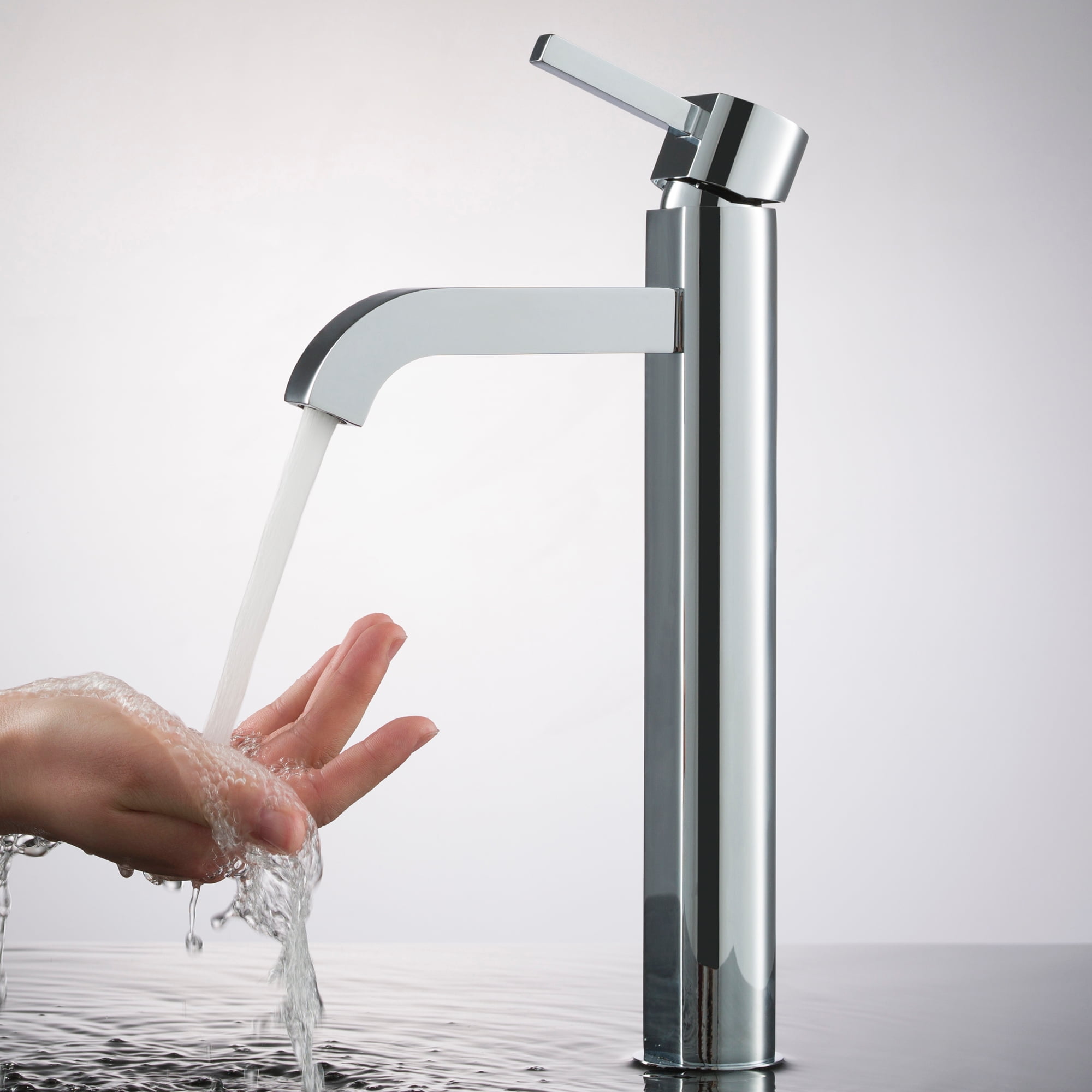 KRAUS Ramus Tall Vessel Bathroom Faucet, Chrome Finish