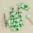 thumbnail image 3 of Bagilaanoe Newborn Baby Girl Rompers Print Sleeveless Bodysuit + Headband 3M 6M 12M 18M Infant Spring One Piece Jumpsuit, 3 of 7