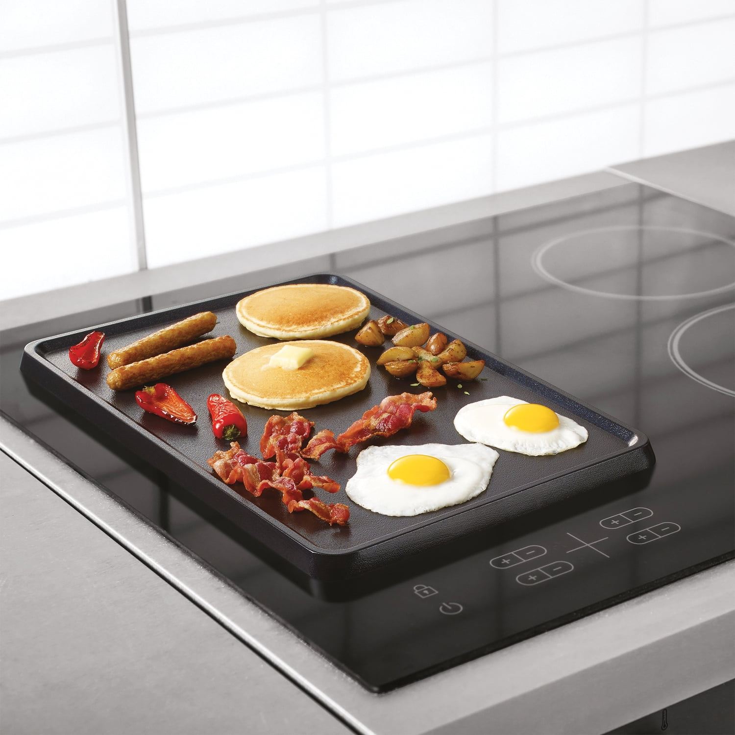 THE ROCK by Starfrit 16.5 In. x 9.75 In. Electric Reversible Grill/Griddle, 024427-002-0000