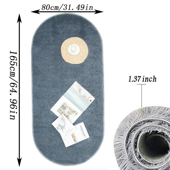 LELINTA 31.4 x 64.9 inches/ 80 x 165cm Soft Fluffy Area Rugs Oval Plush Shaggy Rugs Floor Carpet Mat Non Skid Rug Living Room Bedroom Kids Room Home Decor,Hot-pink/ Purple/ Pink/ Grey/ Turquoise Blue