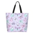 thumbnail image 1 of Disketp Purple Butterfly Bolsa Tote Estampada para Mujer, Bolso de Hombro y de Mano para Compras y Viajes, 1 of 8