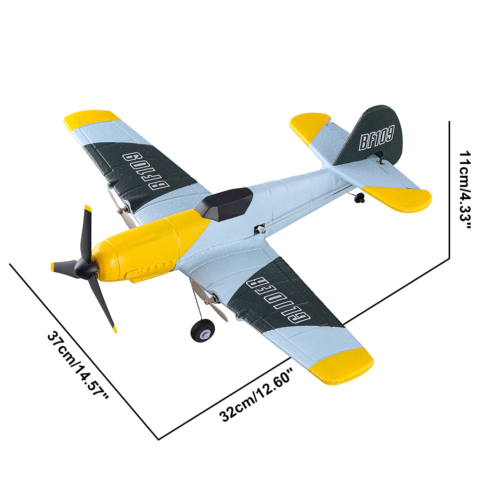 RC Plane 3Channel BF-109 Airplane Toys 2.4GHZ 6-Axis Gyro Plane With 2 Batteries