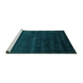 thumbnail image 2 of Ahgly Company Machine Washable Indoor Round Abstract Turquoise Blue Contemporary Area Rugs, 4' Round, 2 of 4