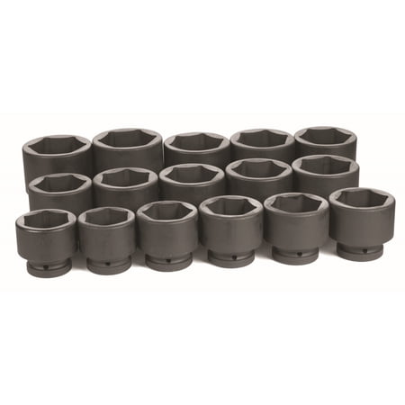 UPC: 0838780002095 | Grey Pneumatic 16 Pc 1   Drive 6 Pt Standard Length Fractional Impact Socket Set
