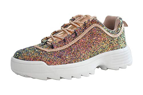 LUCKY-STEP Sneakers for Women Glitter 