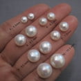 thumbnail image 3 of US 5A 10 Pairs 6~10.5mm Real Freshwater Loose Pearl Beads Flat Back Half Drilled, 3 of 5