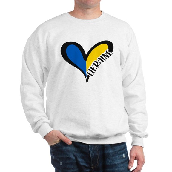 CafePress - Love Ukraine Heart Sweatshirt - Crew Neck Sweatshirt
