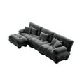 thumbnail image 5 of KYLE & KAY Convertible Sectional Sofa Couch, Chenille Oversized 3 Seater Cloud Couch with 5 Soft Pillows, Upholstered L Shaped Sofa with Ottoman for Living Room, Apartment, Office, Gray, 5 of 7