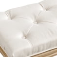thumbnail image 6 of Dycanpo 16" Vintage Vanity Stool, Button Tufted Upholstered, Solid Wood Legs, Beige, 6 of 9