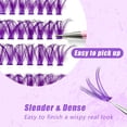 thumbnail image 4 of Segmented false eyelashes, large capacity, natural individual clusters, self-grafting, purple, blue, pink colored lash clusters, 4 of 6