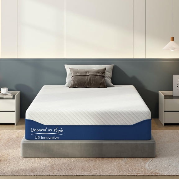 Resenkos Queen Gel Memory Foam Mattress, 12", Cool Sleep, Fiberglass Free, Medium Firm, in a Box, White