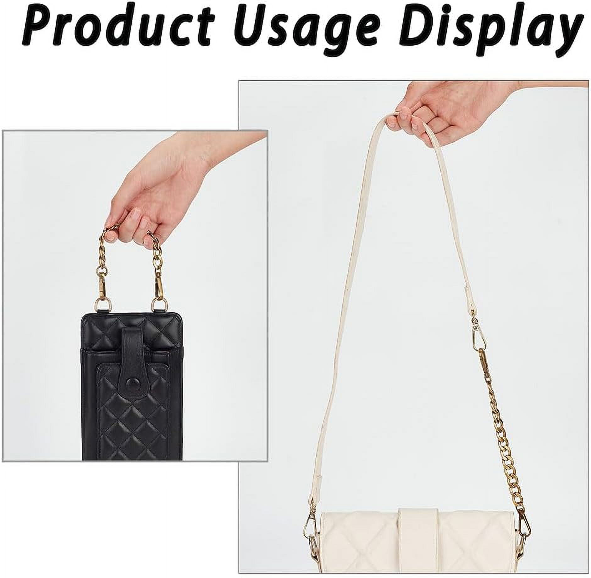 2Pcs Cute Bag Chain Straps – 8 Inch Decorative Extender With Swivel Clasps, Gold & Pink, For Handbag & Purse Handles