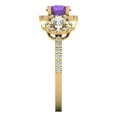 thumbnail image 3 of 1.46 ct Round Cut Natural Amethyst Three-Stone Engagement Ring for Women in 18K Yellow Gold, 3 of 5