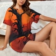 thumbnail image 4 of Sikiie Yellow Castle Sunset Tree Womens Pajama Sets Short Sleeve Top With Pants Sleepwear 2 Piece Lounge Set3X-Large, 4 of 6