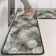 thumbnail image 2 of Kitchen Rugs Sets Of 2,Gray Gold Hexagon Marble Pattern Anti Fatigue Kitchen Mat Rugs Non Slip Washable,Decorative Kitchen Floor Mats for Kitchen,Sink,Laundry,17"x47"+17"x47", 2 of 5