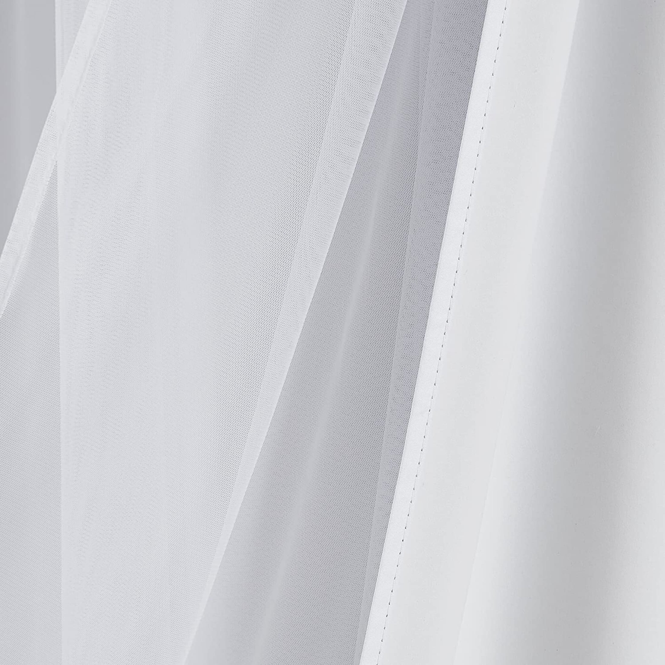 Pinewave Blackout Curtain with Sheer Mix and Match Double Layer Window Drapes Thermal Insulated Overlay  Grommet,37"Wx95"L,White