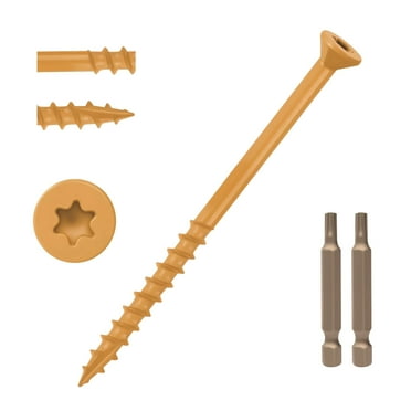 T.K.Excellent Deck Screws Rust Resistant Wood Screws 2-1/2 inch Tan Exterior Steel Fasteners 395 Pcs