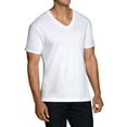 thumbnail image 3 of Fruit of The Loom Men's 3 Pack Dual Defense Tag Free V Neck T Shirts White XL, 3 of 3