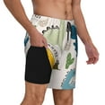 thumbnail image 3 of Picia Childish Dinosaur pattern Mens Swim Trunks with Compression Liner Stretch Beach Shorts Quick Dry with Zipper Pockets No-Chafing Board Shorts-Medium, 3 of 9