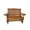 2-seat Teak Tone, variant on Innovaze Wooden Patio Glider, with Cup Holders, High Back and Deep Contoured Seat, Solid Fir Wood, Heavy Duty 800 LBS (Teak Tone, 3-Seater)