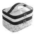 thumbnail image 1 of Contenedor de almacenamiento de bolsa de cosméticos de maquillaje con asa de transporte Bolsa de lavado para accesorios Plata Jinwen Neceser de viaje, 1 of 7
