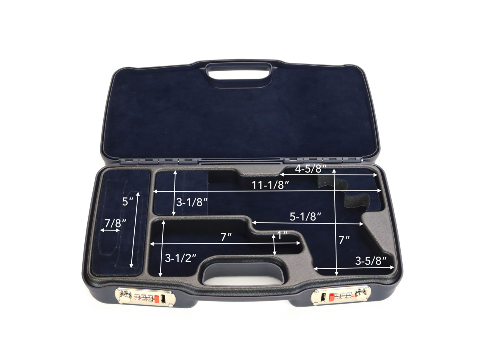 Negrini Hybri-Tech RMR Capable Locking Pistol Case, Navy/Navy, Full Size Pistol