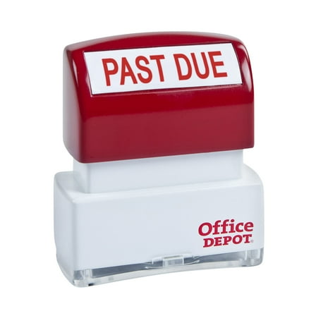 Office Depot Pre-Inked Message Stamp, ""Past Due"", Red, 035558