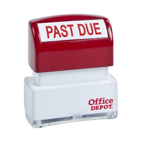 Office Depot Pre-Inked Message Stamp, ""Past Due"", Red, 035558