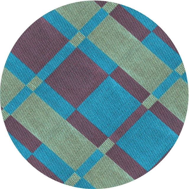 Ahgly Company Machine Washable Indoor Square Transitional Macaw Blue Green Area Rugs, 3' Square