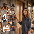 thumbnail image 6 of Halloween Door Sign Cute Witch Hat Trick Or Treat Hanging Decoration for Front Door Porch Home Outdoor Halloween Party Decor 1 Pack, 6 of 8