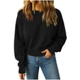 thumbnail image 4 of Horkkom Sweatshirt for Women Long Sleeve Solid Color Crewneck Sweatshirt Casual Pullover Cropped Sweatshirts, S-2XL, 4 of 7
